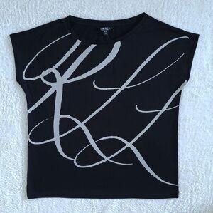 LAUREN Ralph Lauren "RLL" Logo Script✒️ Top - NWT